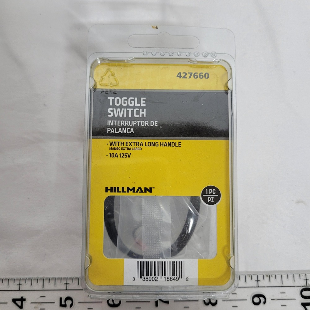 Hillman 427660 Toggle Switch Extra Long Handle 10A 125V Single Pole 1PC